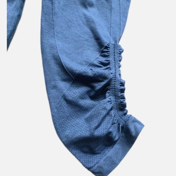 Lululemon In The Flow Crop II Capri Leggings Blue Ruched Yoga Pants Shorts 4 - Picture 2 of 3